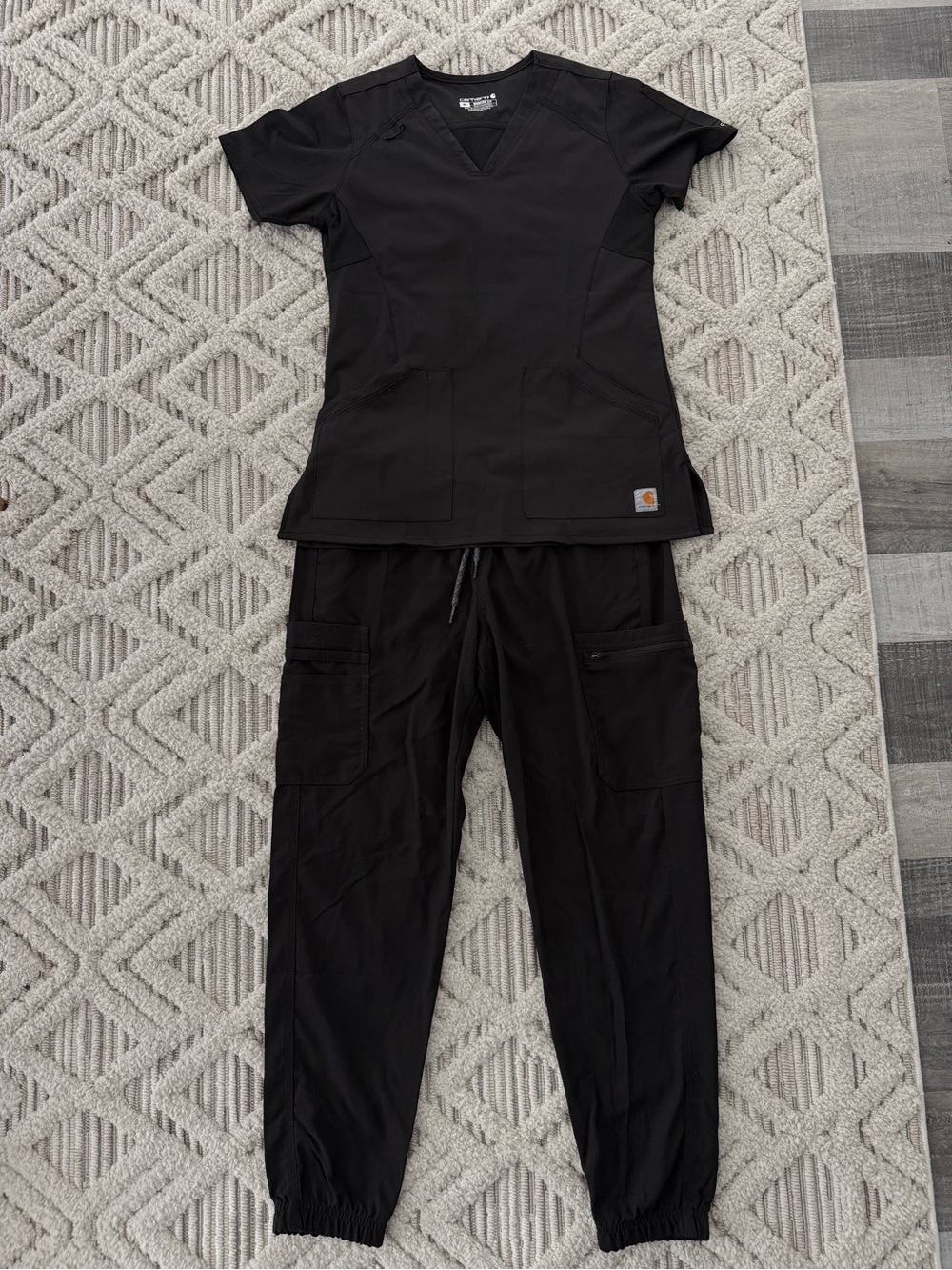 Carhartt Black Scrub Top and Pants Set